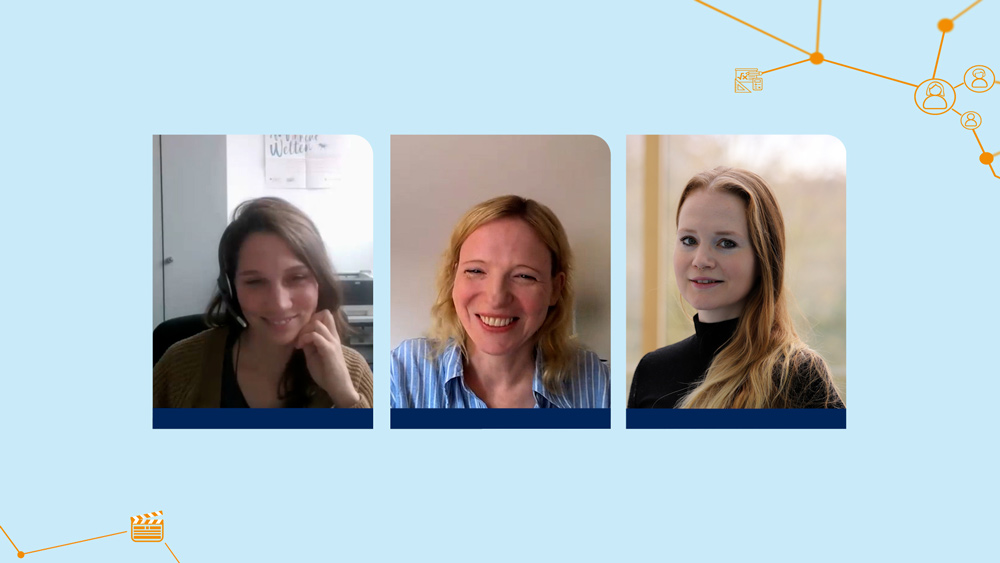 The screenshot shows (from left to right): Gesche Neusel, Gwendolyn Paul and Juliane Orth.